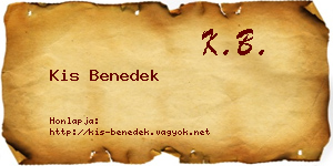 Kis Benedek névjegykártya