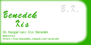 benedek kis business card